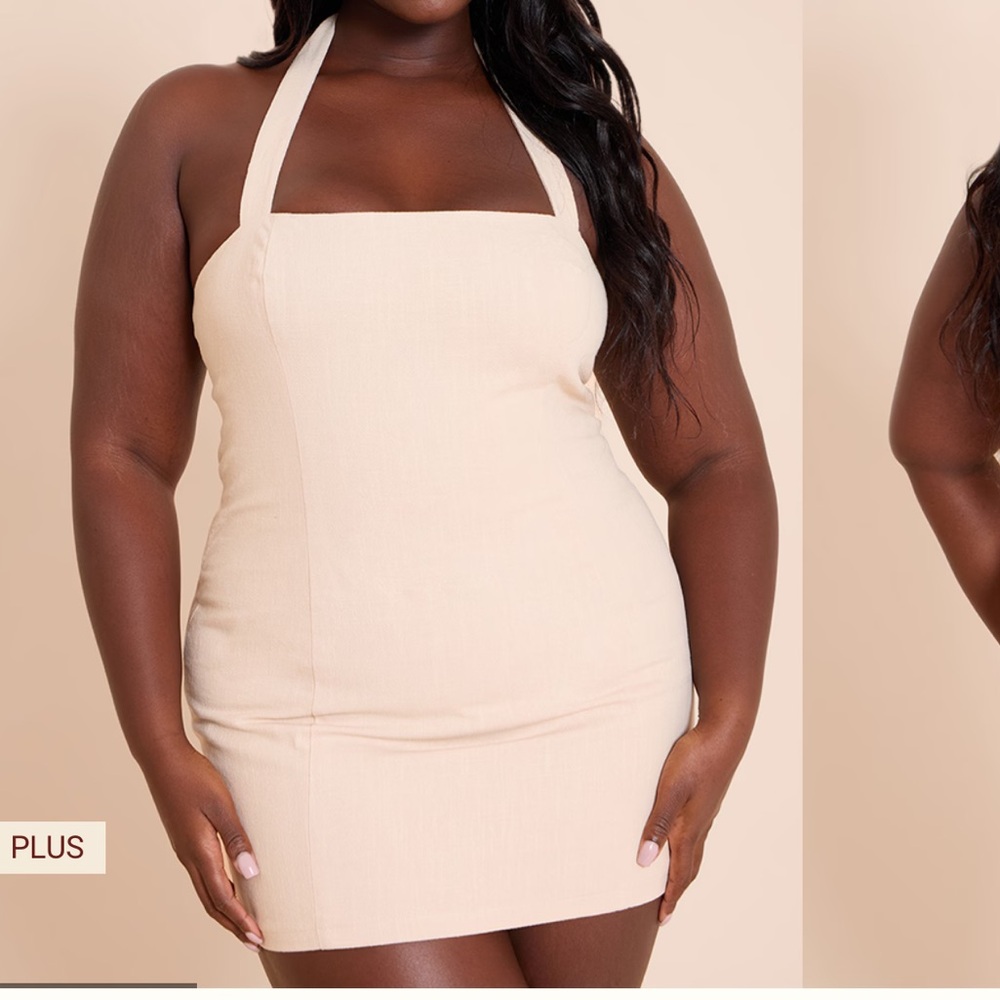 PrettyLittleThing Cream Mini Dress